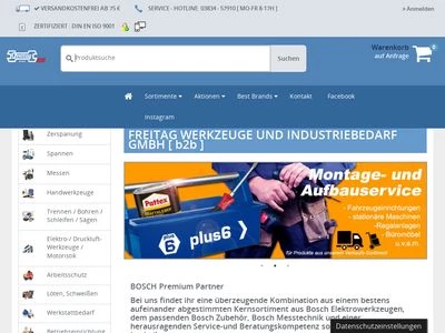 Website von Freitag Werkzeuge und Industriebedarf GmbH