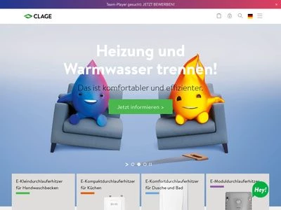 Website von CLAGE GmbH