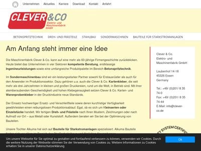 Website von Clever & Co. Elektro- und Maschinenfabrik GmbH