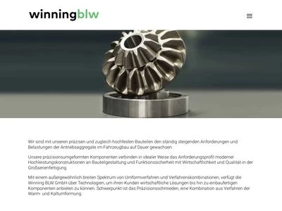 Website von Winning BLW GmbH