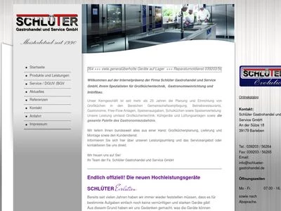 Website von Schlüter Gastrohandel und Service GmbH