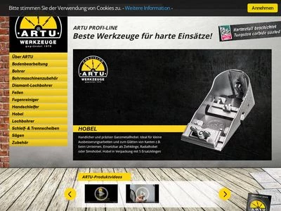 Website von ARTU Werkzeuge GmbH