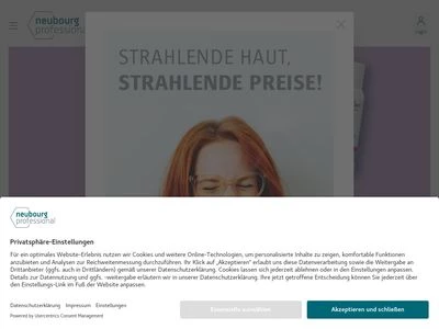 Website von neubourg skin care GmbH