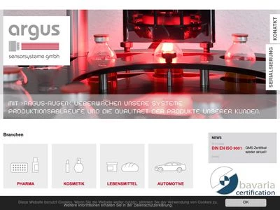Website von argus sensorsysteme GmbH