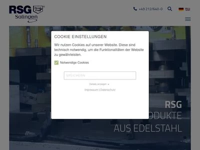 Website von RSG Rostfrei-Schneidwerkzeuge GmbH