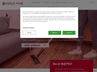 Website von Wolf PVG GmbH & Co. KG