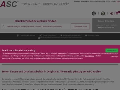 Website von STRACKE SUPPLIES GmbH
