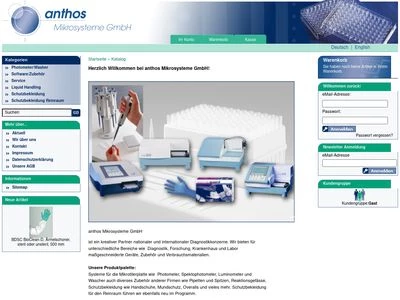 Website von anthos Mikrosysteme GmbH