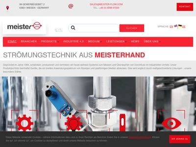 Website von Meister Strömungstechnik GmbH