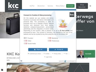 Website von KKC Koffer GmbH