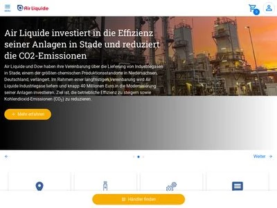 Website von AIR LIQUIDE Deutschland GmbH