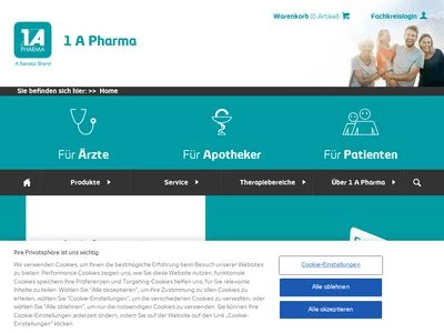 Website von 1 A Pharma GmbH