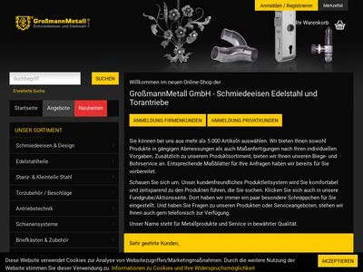 Website von GroßmannMetall GmbH