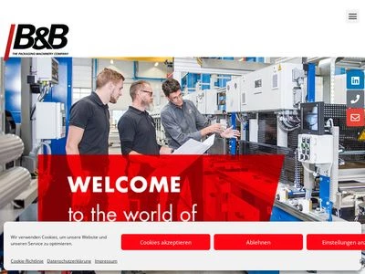 Website von B&B Verpackungstechnik GmbH