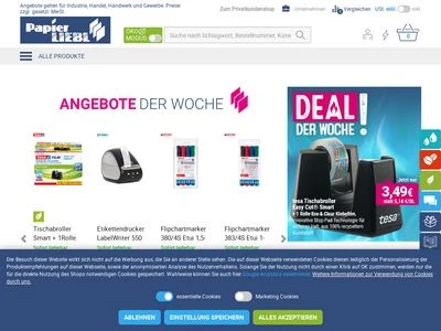 Website von Papier LIEBL GmbH