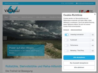 Website von Vassilli Deutschland GmbH