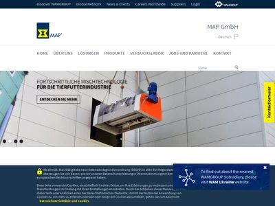 Website von MAP Mischsysteme GmbH