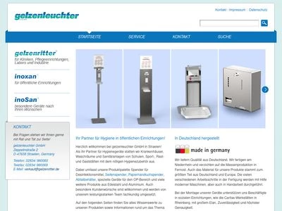 Website von gelzenleuchter GmbH