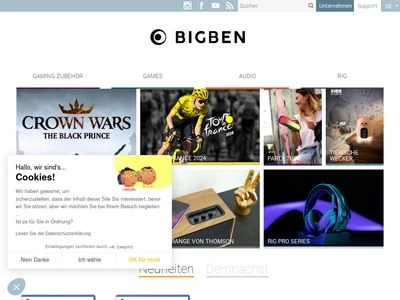 Website von Bigben Interactive GmbH