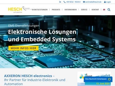 Website von AXXERON HESCH electronics GmbH