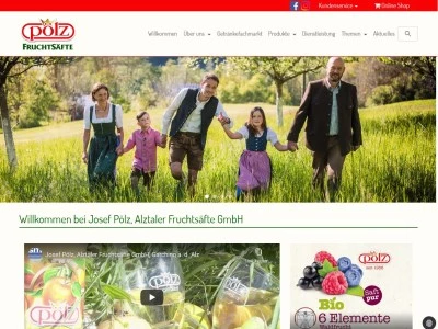 Website von Josef Pölz, Alztaler Fruchtsäfte GmbH