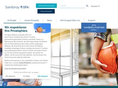 Website von SFA Deutschland GmbH