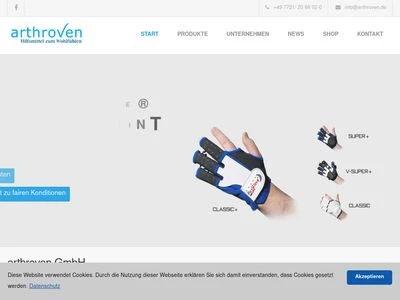 Website von arthroven GmbH