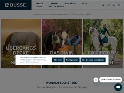 Website von BUSSE Sportartikel GmbH & Co. KG