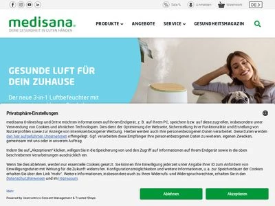 Website von Medisana GmbH