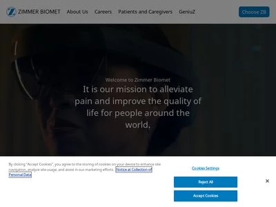 Website von Zimmer Biomet Deutschland GmbH