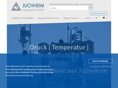 Website von Juchheim Laborgeräte GmbH