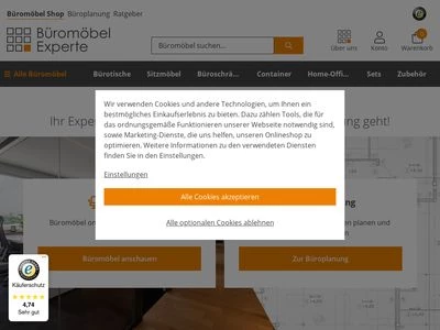 Website von Büromöbel Experte GmbH