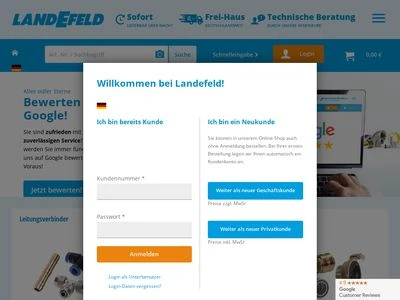 Website von Landefeld Druckluft und Hydraulik GmbH
