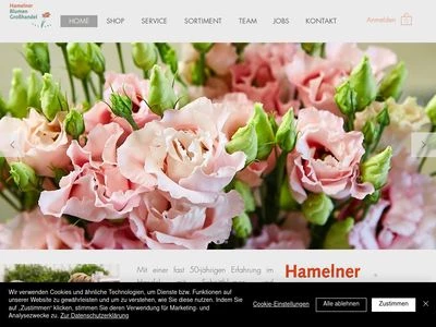 Website von Hamelner Blumengroßhandel GmbH
