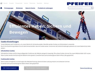 Website von PFEIFER Holding GmbH & Co. KG