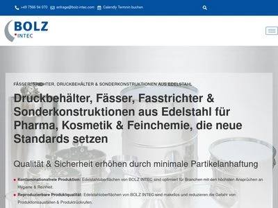 Website von BOLZ INTEC GmbH