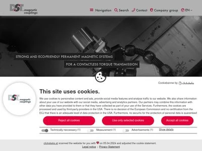 Website von DST - Dauermagnet-SystemTechnik GmbH