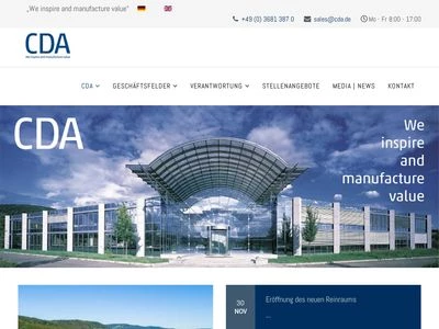 Website von CDA GmbH