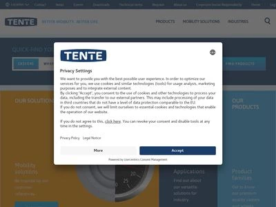 Website von TENTE-ROLLEN GmbH