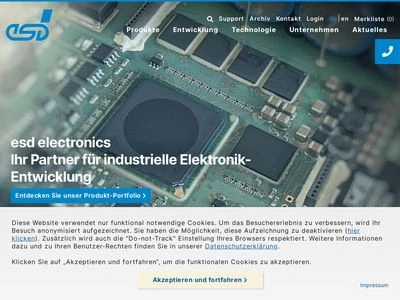 Website von esd electronics gmbh