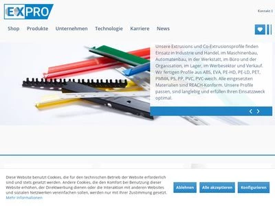 Website von EXPRO Kunststoffverarbeitungs GmbH