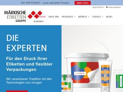 Website von Märkische Etiketten GmbH