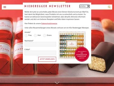 Website von J.G. Niederegger GmbH & Co. KG