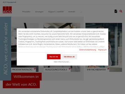 Website von Aco Passavant GmbH