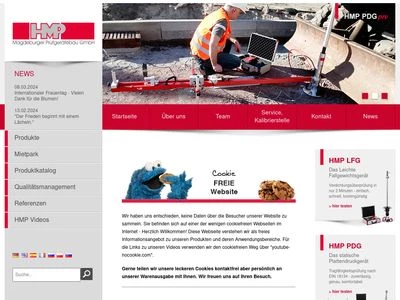 Website von HMP Magdeburger Prüfgerätebau GmbH