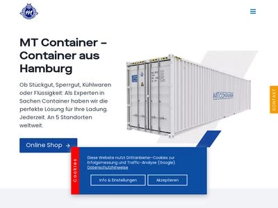 Website von MT Container GmbH