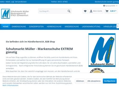 Website von Schuhmarkt Müller e.K.