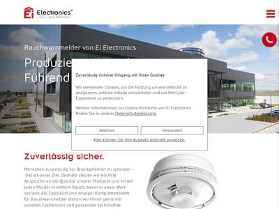 Website von Ei Electronics