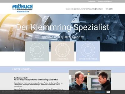 Website von Hermann Fröhlich Maschinenelemente GmbH