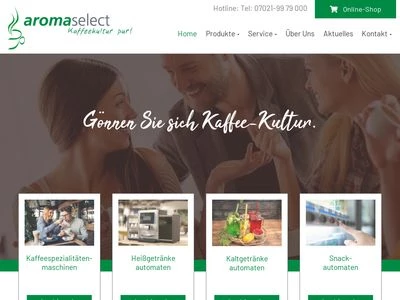 Website von aromaselect GmbH
